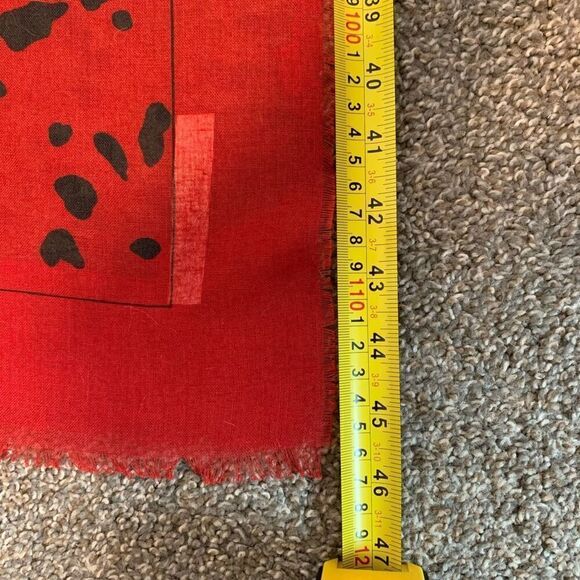 Vintage Cheetah Leopard Animal Red Square Scarf Polka Dot Large - Picture 5 of 7